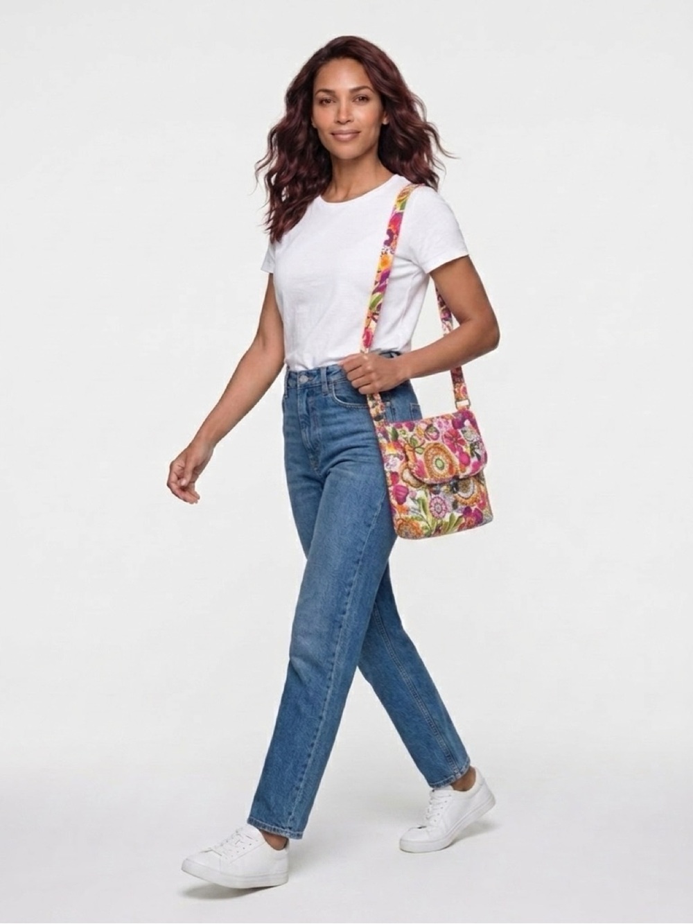 Vera Bradley Tablet Hipster Crossbody Bag Clementine / Bright Pinks / NWOT